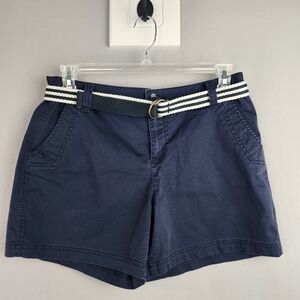 St. John's Bay Blue Cargo Shorts Women Sz 10 With Belt